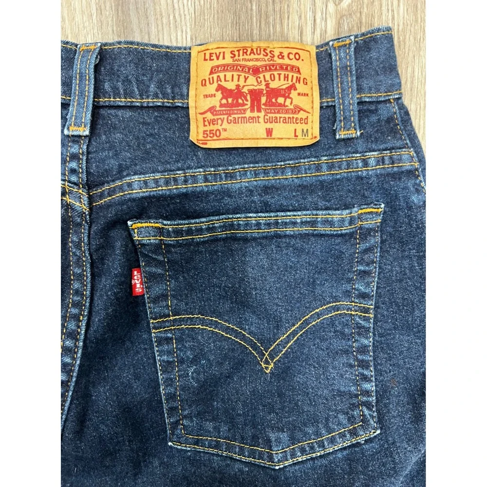 Levis 550 Relaxed Fit Tapered‎ Leg Jeans Mens 29x30 Dark Indigo Denim